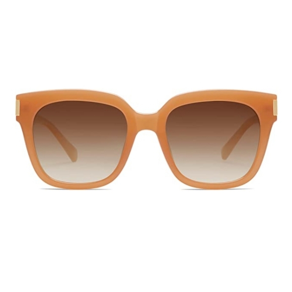 Orange Classic Polarized Sunglasses for Women Men Trendy Square Frame - Picture 2 of 4